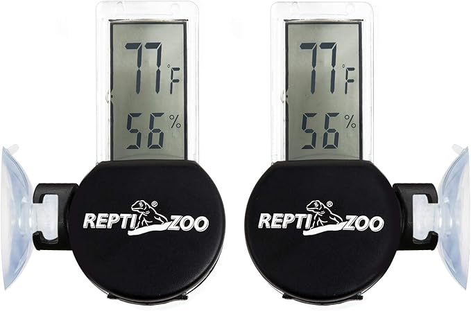 REPTI ZOO 2 Pack Reptile Terrarium Thermometer Hygrometer Digital Display Pet - Image 3