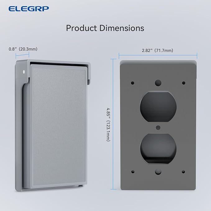ELEGRP Vertical Outdoor Cover for Duplex Receptacles, Weatherproof Wall Plate - Image 5