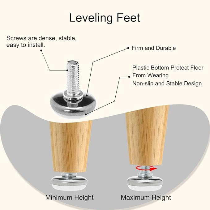 uxcell M8 x 25 x 30mm Screw on Furniture Glide Leveling Feet Floor Protector - Image 4