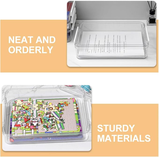 TEHAUX 2pcs Document Organizer Storage Box Lightweight File Holder - Image 3
