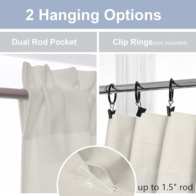 Chyhomenyc Natural Short Blackout Curtains 24 Inch Length, Small Kitchen - Image 5