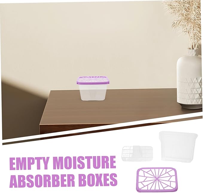 Unomor 4pcs Empty Moisture Absorber Holder Boxes Reusable Plastic Case - Image 7