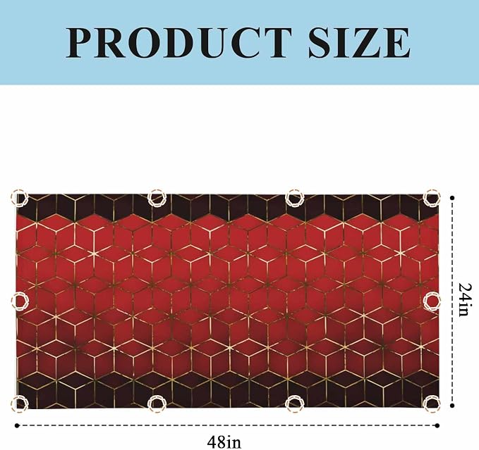 2x4 ft Fluorescent Light Cover for Ceiling Abstract Red Gradient Geometric - Image 3