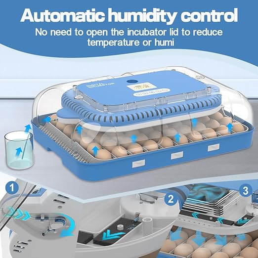 HOWOOlUA 70 Egg Incubator for Hatching Eggs withAuto Turn, Temp & Humidity - Image 3