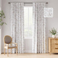 jinchan 95% Blackout Floral Curtains 90 Inch Length, Printed Flower Taupe by JINCHAN