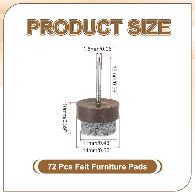 PATIKIL 14 mm Nail-on Felt Pads - Image 2