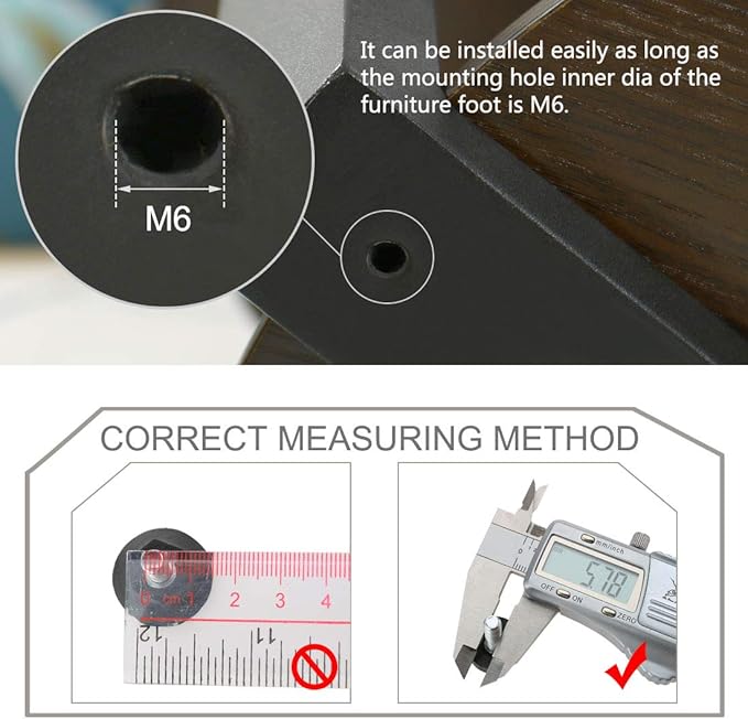 uxcell M6 x 18 x 25mm Screw on Furniture Glide Leveling Feet Adjustable Leveler - Image 3