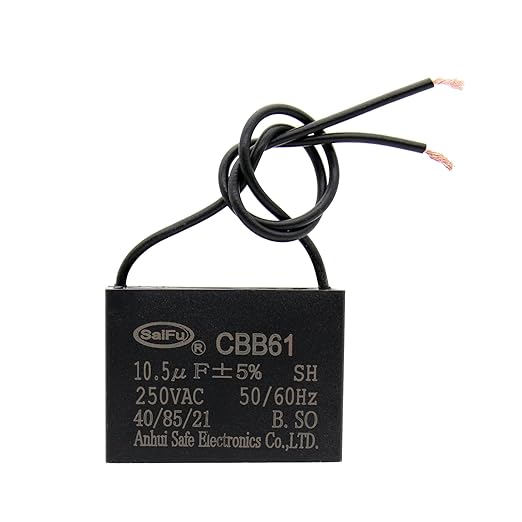 CBB61 Capacitor 10.5uf 250V AC Ceiling Fan 2 Wire 50/60Hz by AKZYTUE