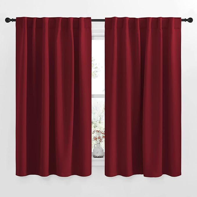 NICETOWN Christmas Burgundy Bedroom Blackout Draperies Panels by NICETOWN