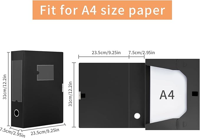 HUA JIE A4 Storage File Boxes Plastic Archives Cases - Image 4