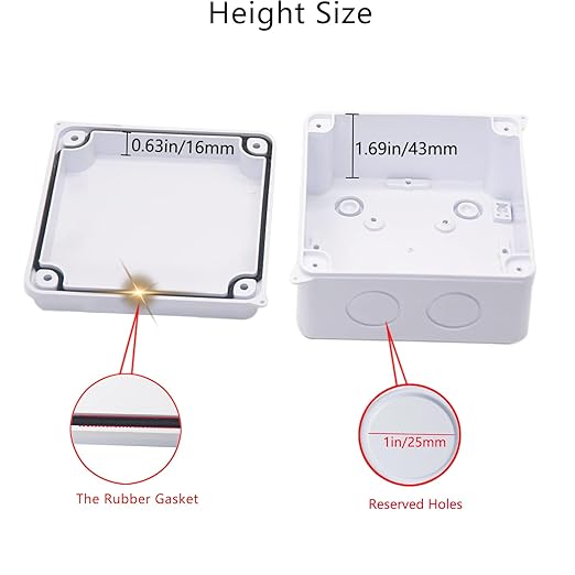 Junction Box, Reserved Holes Electrical Boxes Waterproof IP65 ABS Plastic - Image 4