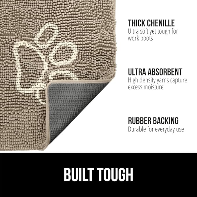 GORILLA GRIP SOAKSTOPPER Dog Door Mat, 35x24 Machine Washable Rug Absorbent - Image 2
