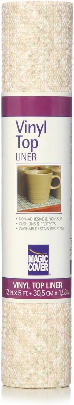 Magic Cover Vinyl Top Non-Adhesive Shelf Liner, 12-Inch by 5-Feet, Granite Sand by Unknown