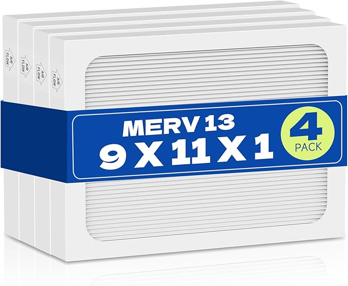 4-Pack 9 x 11 x 1 MERV 13 Replacement Dehumidifier Filter Compatible by XFIBER