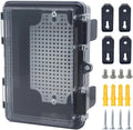 Junction Box, Hinged Black Clear Cover IP67 Waterproof ABS Project Box by Otdorpatio
