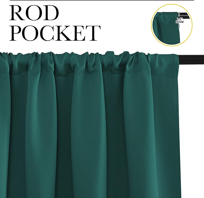 NICETOWN 2 Panels Blackout Curtains, Rod Pocket Thermal Insulated Drapes 84 - Image 2
