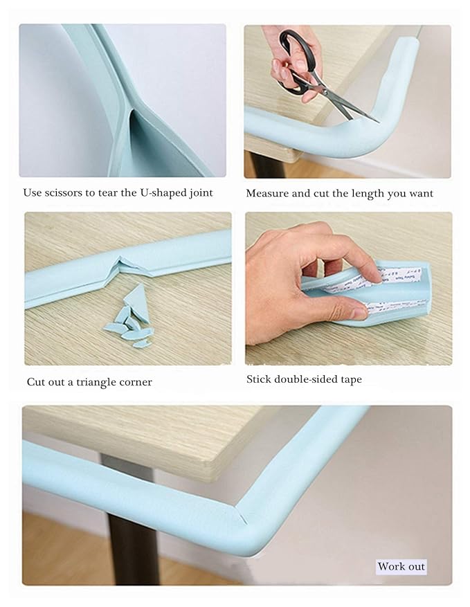M2cbridge U Shape Extra Thick Furniture Table Edge Protectors Foam 6.5 Ft - Image 5