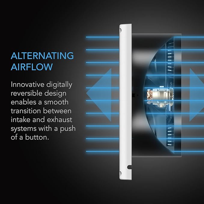 AC Infinity Room to Room Fan 8”, Two-Way Reversible Airflow Through-the-Wall Fan - Image 4