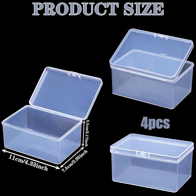 4Pcs Clear Playing Deck Card Storage Box Plastic Card Boxes Playing Card Boxs - Image 2