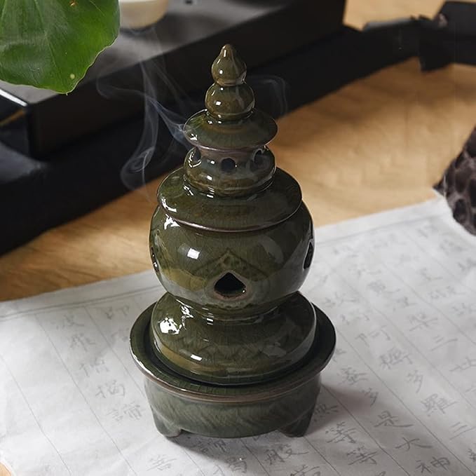 Incense Burner Stand Sandalwood Stove Celadon Incense Stove Incense Road Retro - Image 4