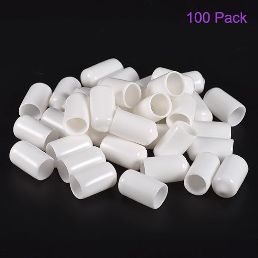 DMiotech 100 Pack 10mm ID White Screw Thread Protectors Rubber End Caps Bolt - Image 6