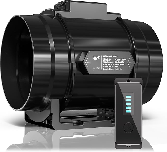 Quiet 8 Inch Inline Duct Fan by AITECAC