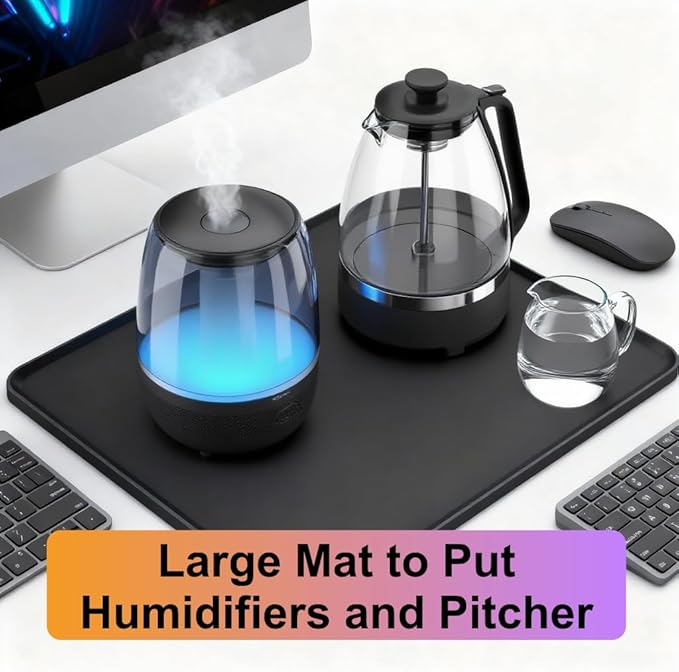 Silicone Drip Mat for Humidifiers, 19x19 Square Raised Edge Drips Tray - Image 5