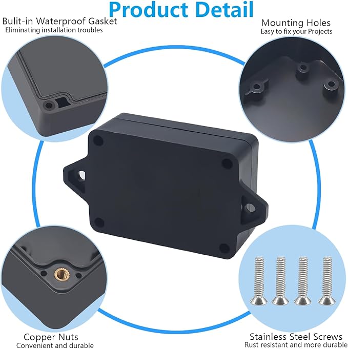 Project Box ABS Black Electrical Boxes IP67 Outdoor Waterproof Box Electronic - Image 7