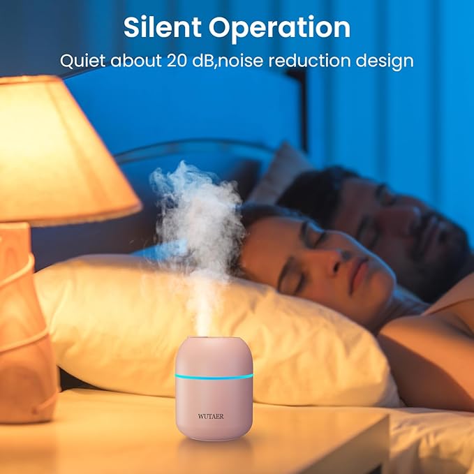 Portable Small Humidifier, WUTAER USB Personal Desktop Humidifier - Image 4