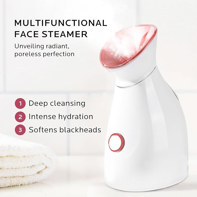 Facial Steamer Skin Care Kit: Face Steamer Home Spa Deep Cleaning Unclogs Pores - Image 2