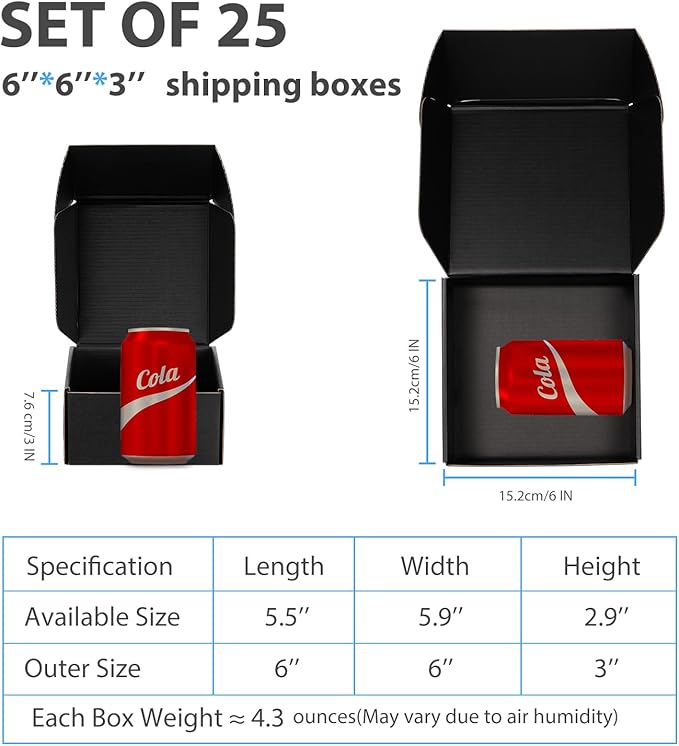 Small Shipping Boxes 6x6x3 Inch - Image 2