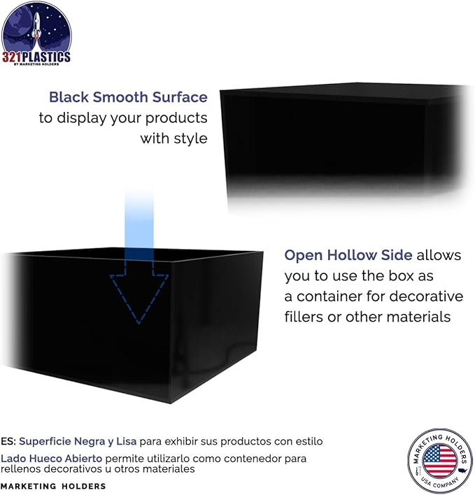 Acrylic Display Box Versatile 5 Sided Pedestal No Lid 7.25" x 7.25" x 4" Inch - Image 4
