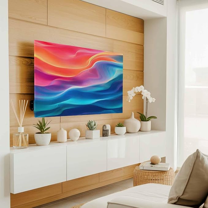 Modern Abstract Water Ripple Ombre Indoor TV Cover, Elastic TV Screen Protector - Image 2