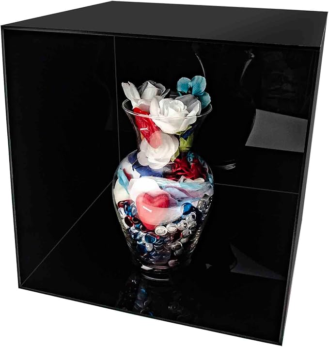 14 Inch Acrylic Display Riser Box Black Square Retail Product Riser One Open - Image 4