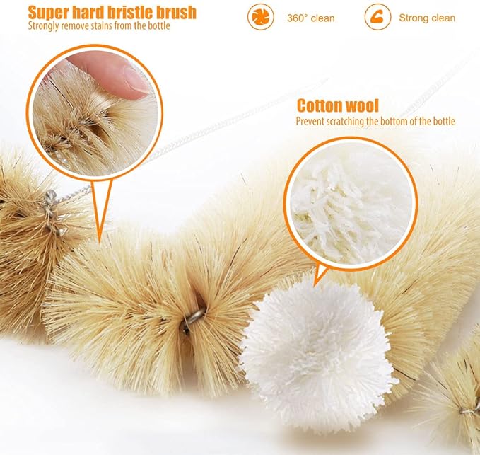 Masthome 9 Pieces Bottle Brush Set, Long Handle Bottle Cleaner - Image 6