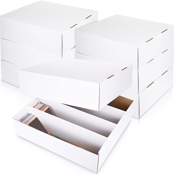 Yexiya 6 Pcs 3200 Count Sports Card Storage Boxes White Trading Card Box by Yexiya