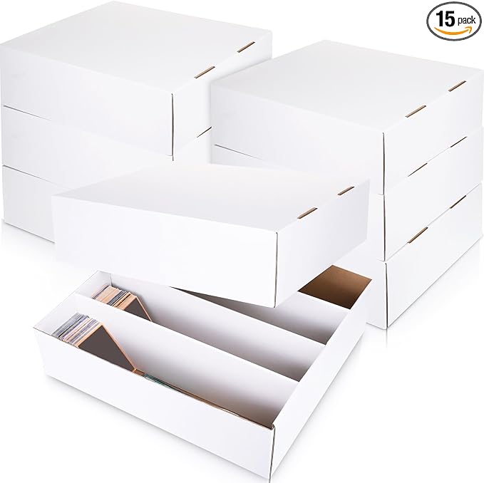 Yexiya 15 Pcs 3200 Count Sports Card Storage Boxes White Trading Card Box by Yexiya