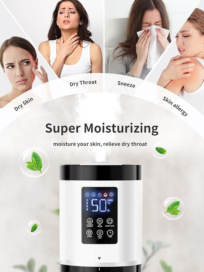 8L Humidifiers for Bedroom, 30dB Quiet, 500ft² Coverage, 60H Runtime, Top Fill - Image 6