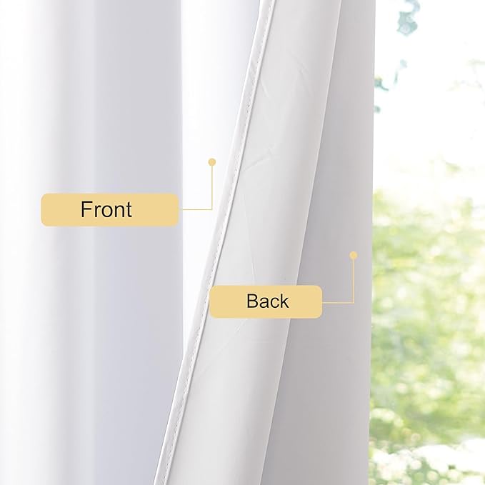 NICETOWN 100% Blackout Window Curtain Panels 90 inch Length - Image 4