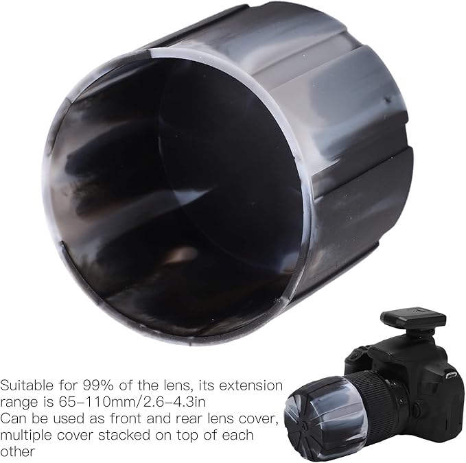 Buachois SLR Camera Silicone Lens Protective Cover, 65-110mm Universal SLR - Image 3