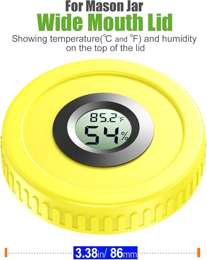 Airtight Mason Jar Lids Built-In Stash Hygrometer Herb Curing monitor fits all - Image 2