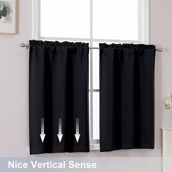 Chyhomenyc Short Black Out Curtains 30 Inch Length, Small Blackout Curtain Rod - Image 6
