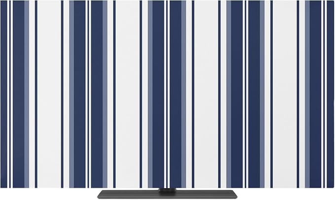 Minimalist Blue Stripes Indoor TV Cover, Elastic TV Screen Protector Modern by Unknown