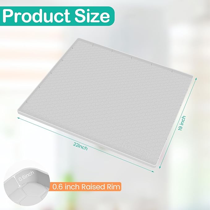 Waterproof Under Sink Mat 22" x 19", Silicone Cabinet Liner, Rubber Protector - Image 2
