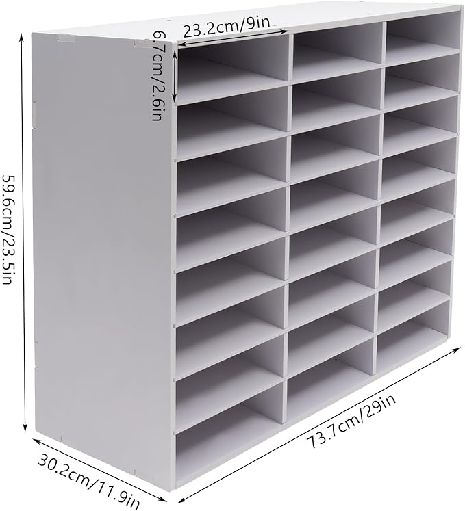 Literature Organizers 24/36Slots Mail Sorter Compartment Files Rack File - Image 2