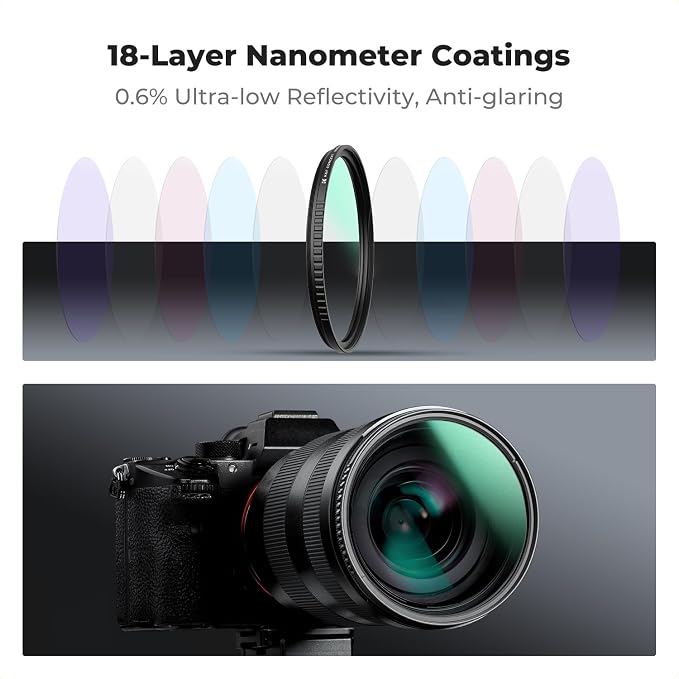 K&F CONCEPT 55mm Black Diffusion 1/8 Filter + Lens Cap, Mist Cinematic Effect - Image 5