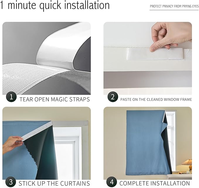 Magic Tape Stick on Portable Curtains - Image 4