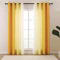 L.Z.E Gold and White Ombre Privacy Curtains 84 Inches Long 2 Panels Set Gold by LZE