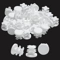 1/2" Plastic Hole Plugs White -Round Chair Leg Caps, Flush Mount Pipe Plugs by EASYEAH
