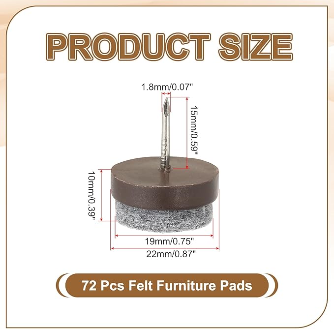 PATIKIL 22 mm Nail-on Felt Pads - Image 2